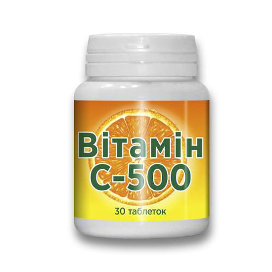 Вітаміни С-500 таблетки 0.5 г №30